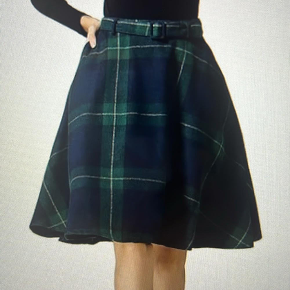 Wool Plaid Skirt